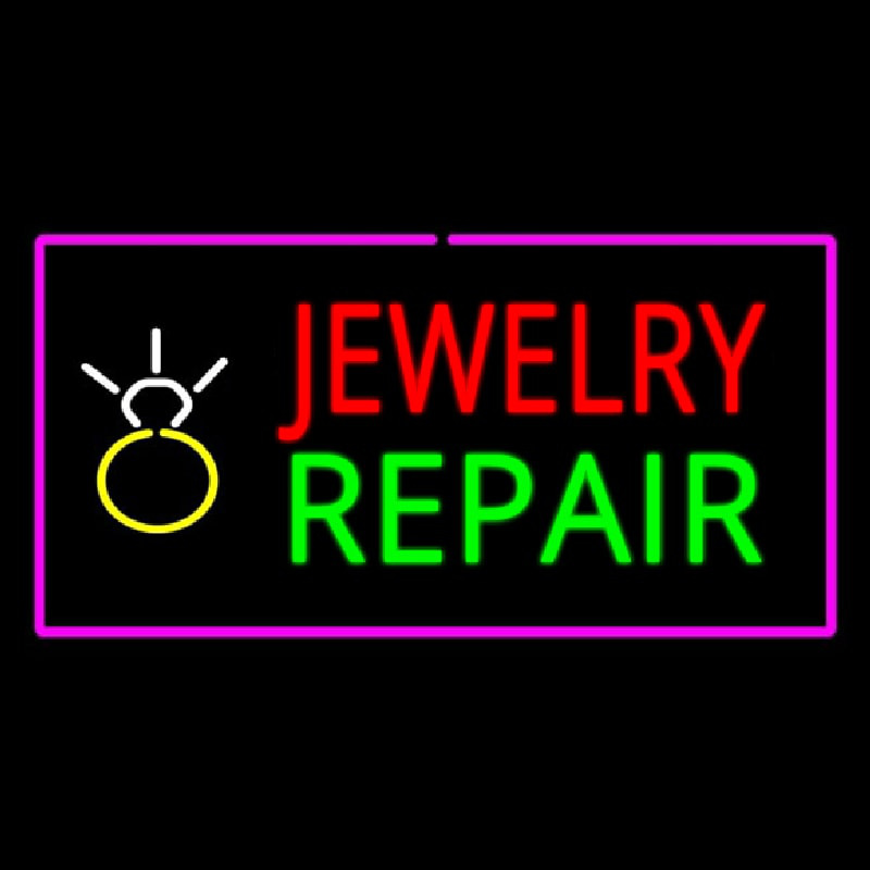 Jewelry Repair Rectangle Purple Enseigne Néon
