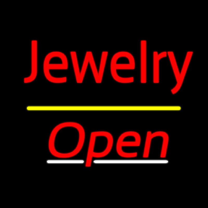 Jewelry Yellow Line Open Enseigne Néon