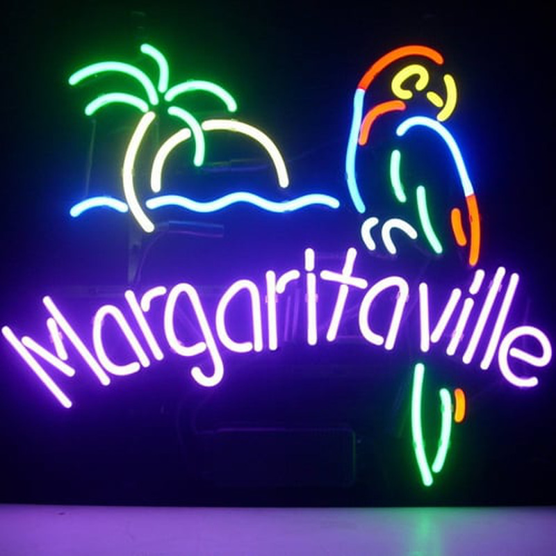 Jimmy Buffett Margaritaville Paradise Parrot Bière Bar Entrée Enseigne Néon