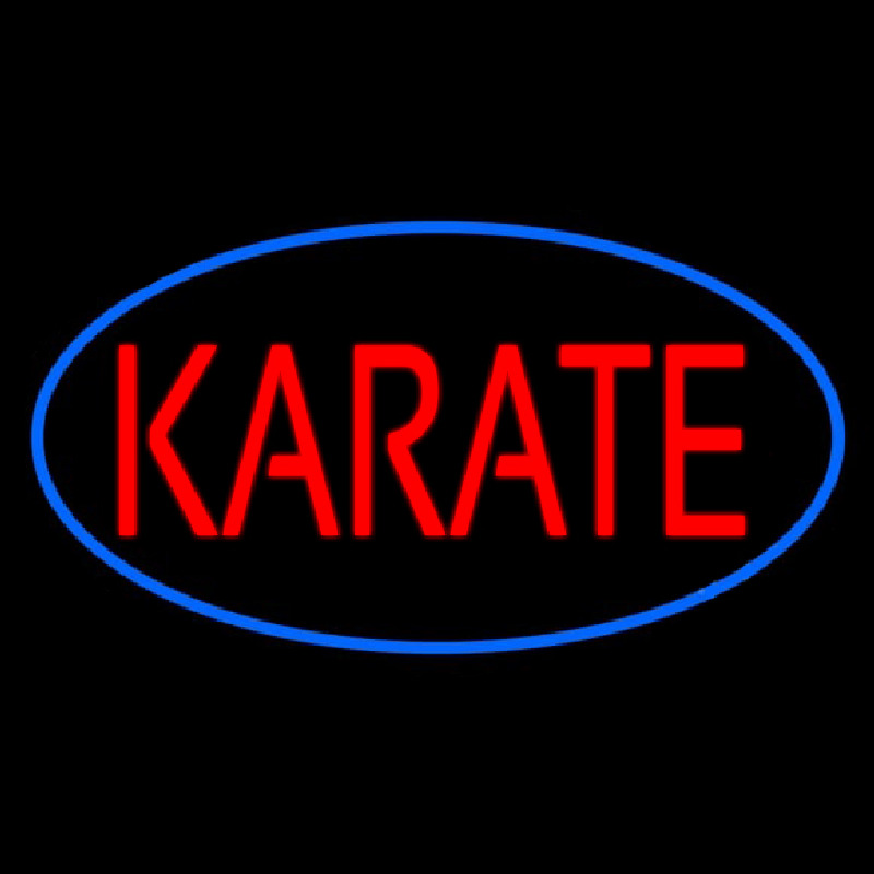 Karate Oval Blue Enseigne Néon