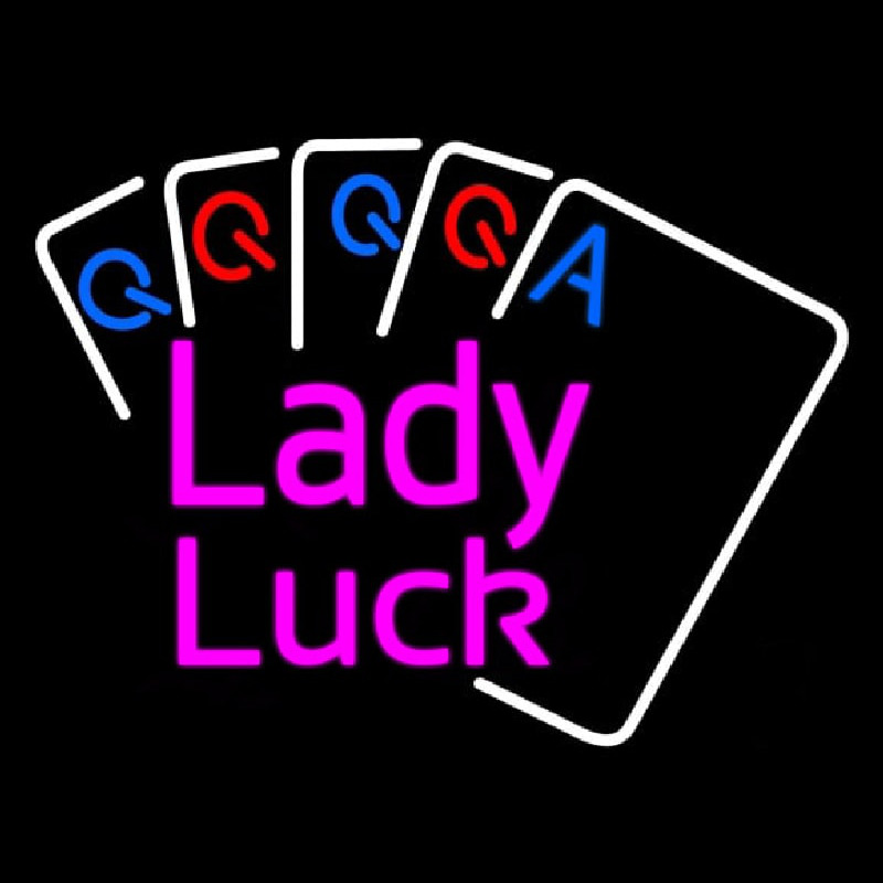 Lady Luck Cards Enseigne Néon