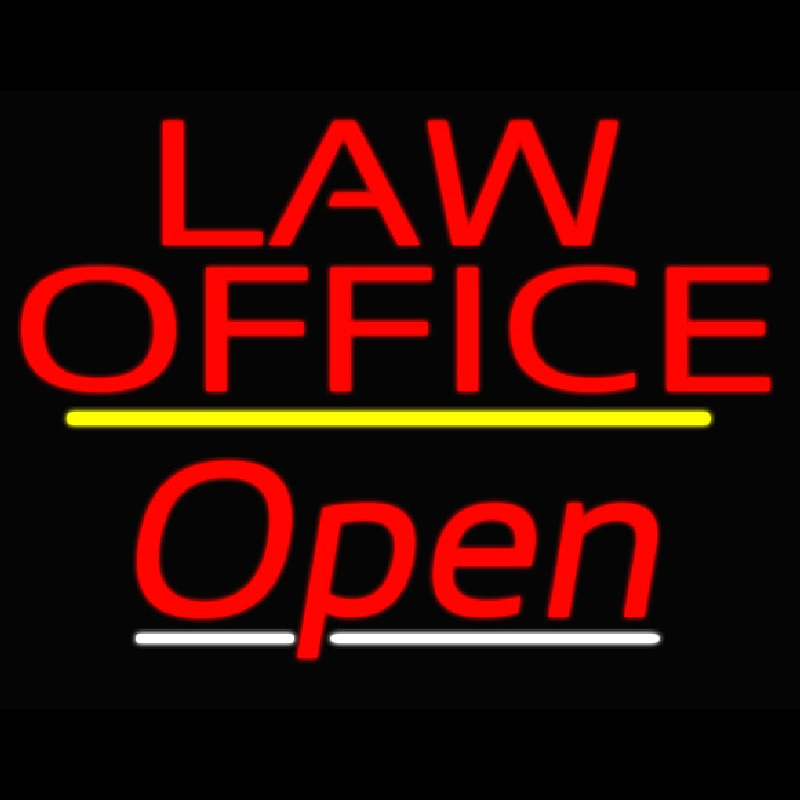 Law Office Open Yellow Line Enseigne Néon