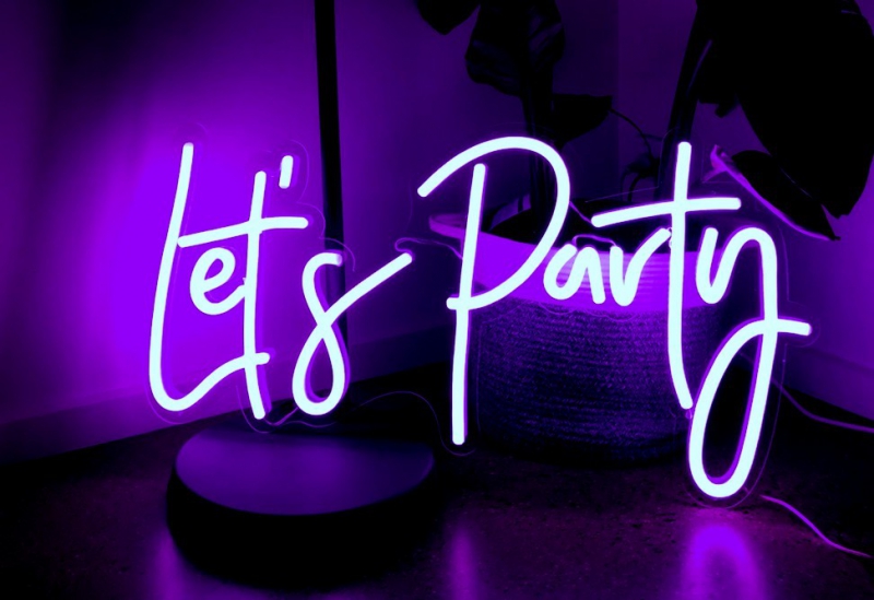 Lets Party Enseigne Néon
