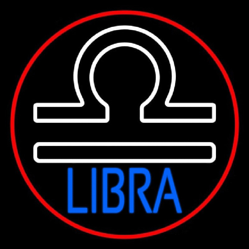 Libra Zodiac Border Red Enseigne Néon