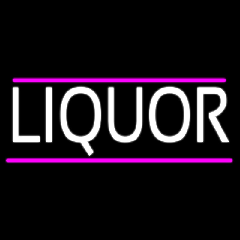 Liquors With Pink Out Line Enseigne Néon