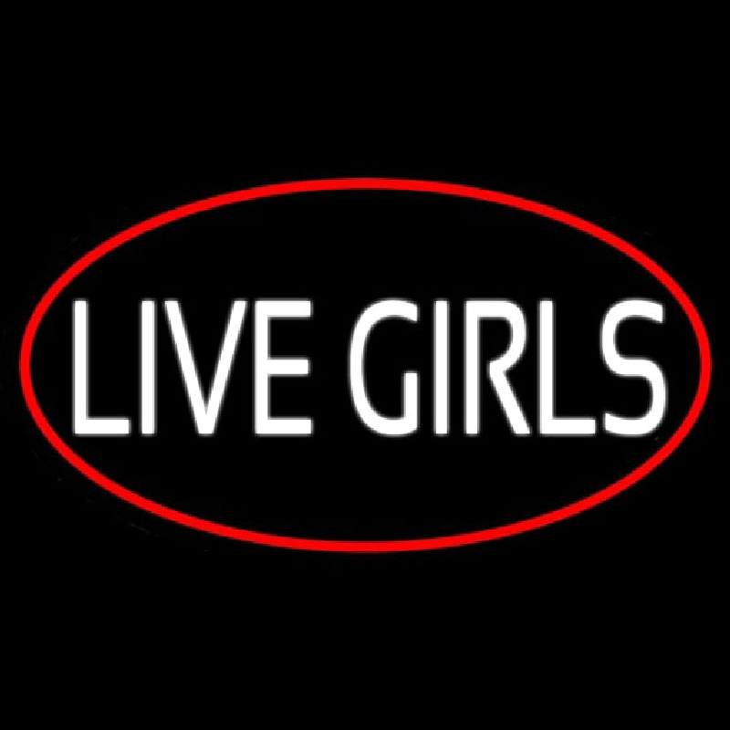 Live Girls With Red Border Enseigne Néon