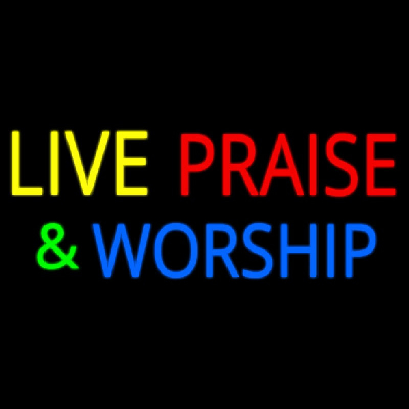 Live Praise And Worship Enseigne Néon