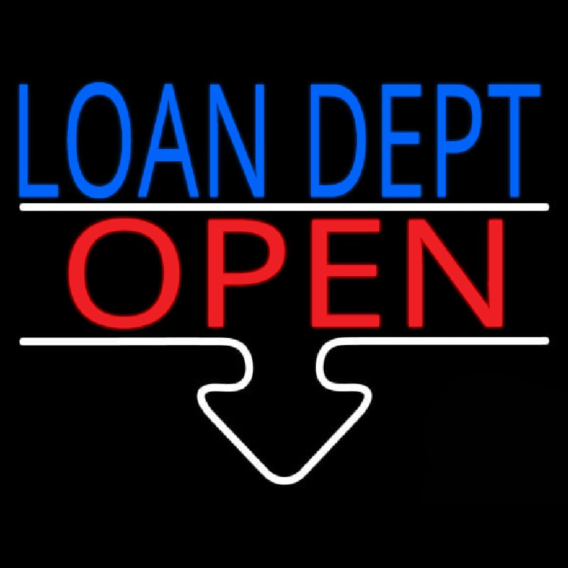 Loan Dept Open Enseigne Néon
