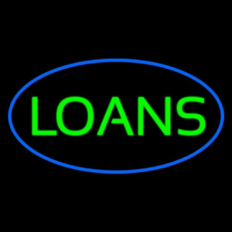 Loans Oval Blue Enseigne Néon