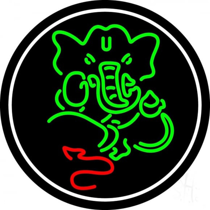 Lord Ganesha With Border Enseigne Néon