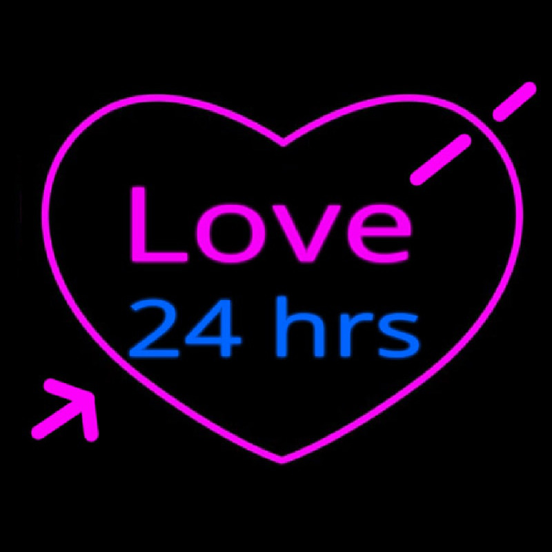 Love 24 Hrs Enseigne Néon