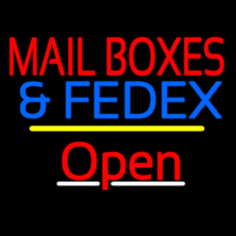 Mail Bo es And Fede  Open Yellow Line Enseigne Néon