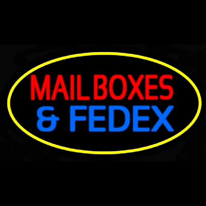 Mail Bo es And Fede  Oval Yellow Enseigne Néon