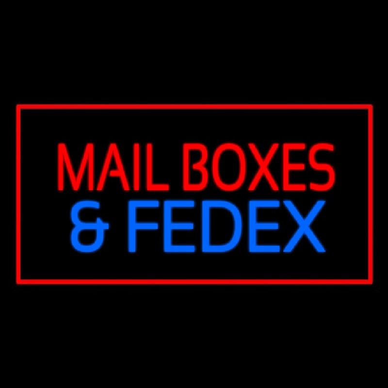 Mail Bo es And Fede  Rectangle Red Enseigne Néon