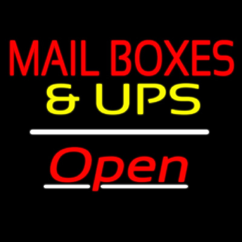 Mail Bo es And Ups Block Open White Line Enseigne Néon