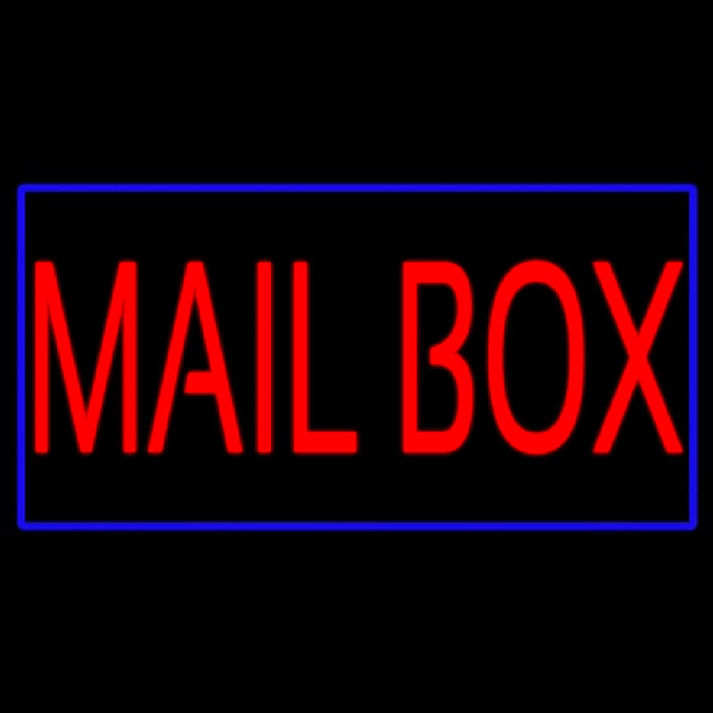 Mailbo  Blue Border Enseigne Néon