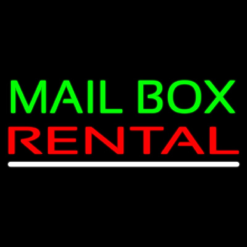 Mailbo  Rental White Line Enseigne Néon