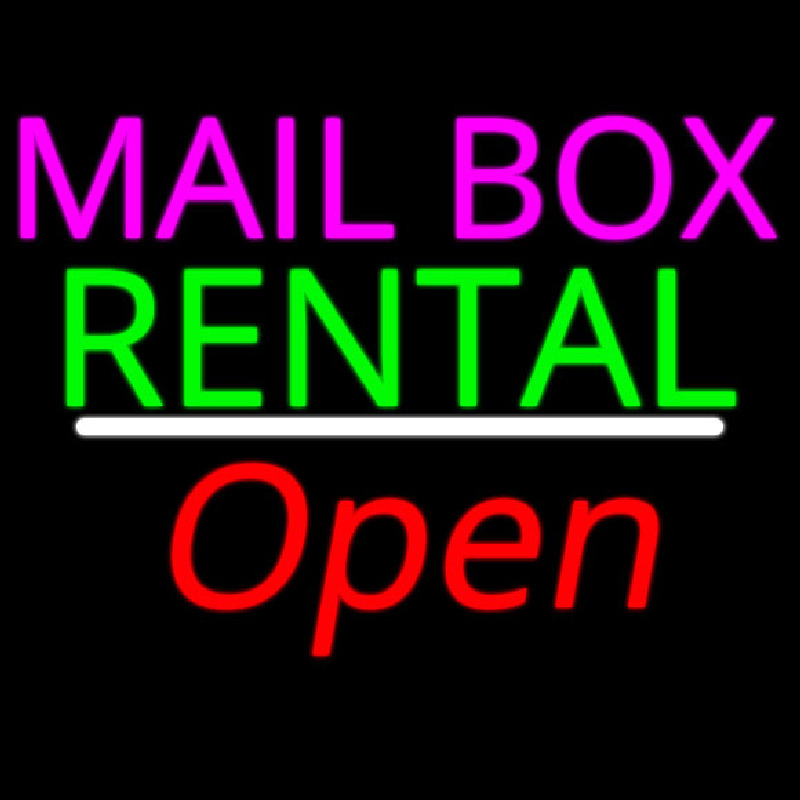 Mailbo  Rental White Line Open Enseigne Néon