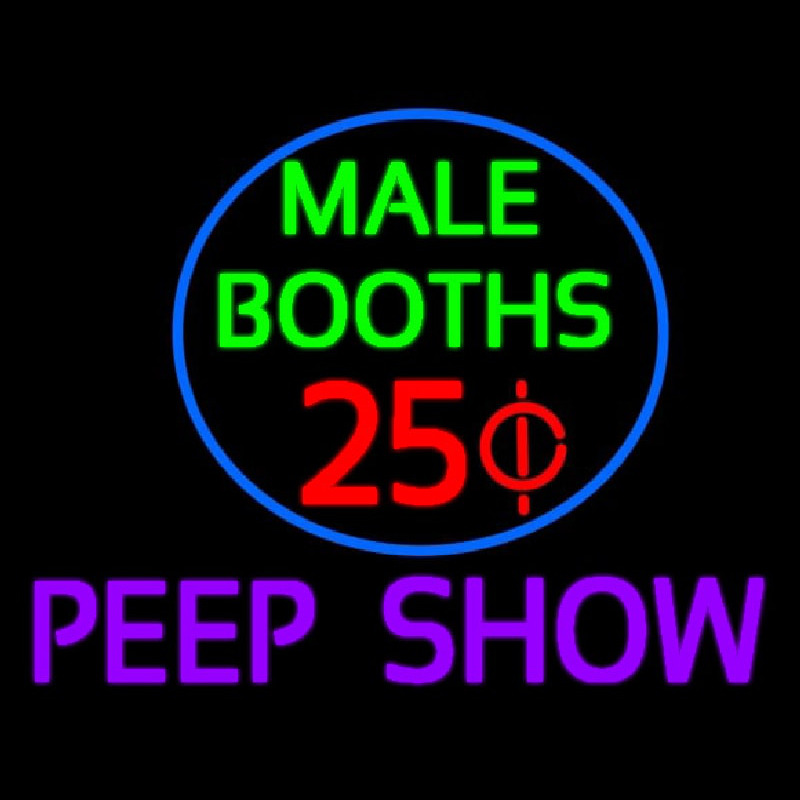 Male Booths Peep Show Enseigne Néon