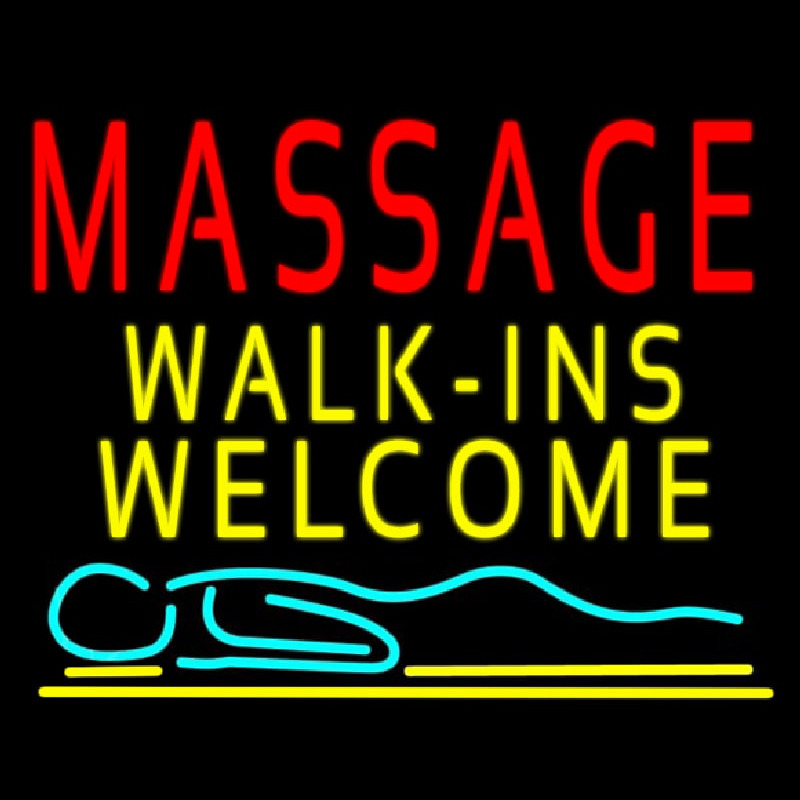 Massage Walk Ins Welcome Enseigne Néon