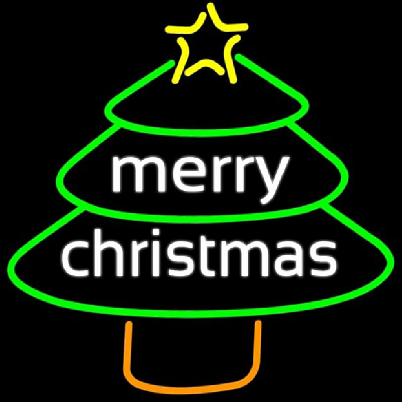 Merry Christmas Tree Enseigne Néon