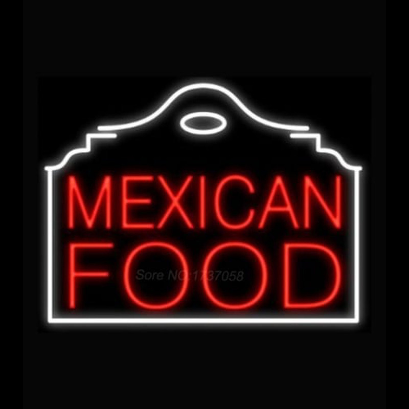 Mexican Food Red Building Enseigne Néon