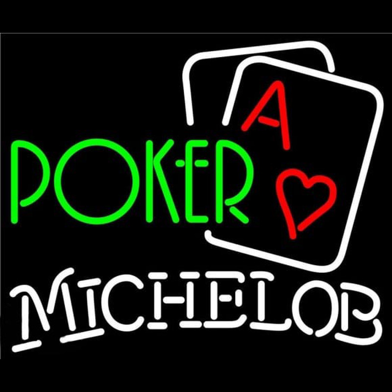 Michelob Green Poker Beer Sign Enseigne Néon