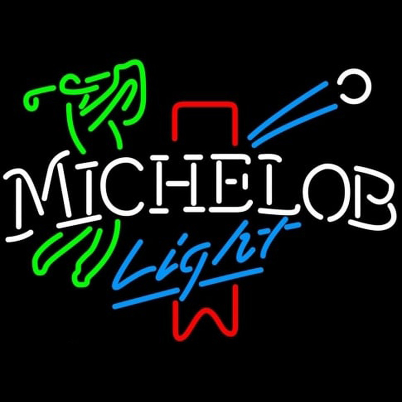 Michelob Light Red Ribbon Golfer Enseigne Néon