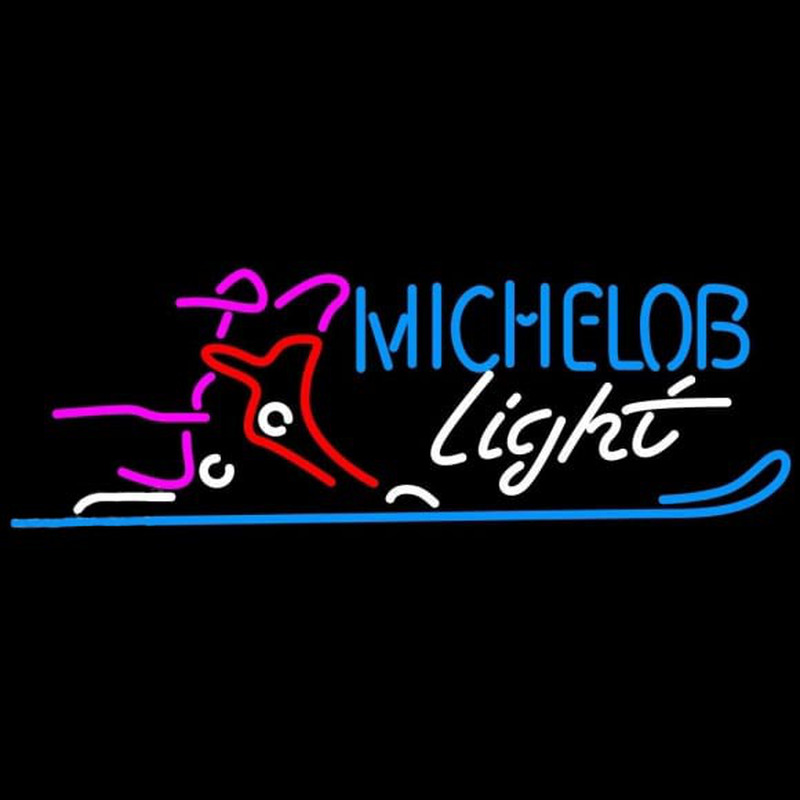 Michelob Light Snow Ski Boot Beer Sign Enseigne Néon