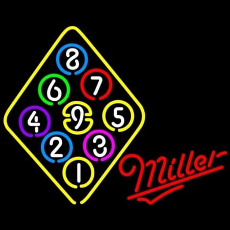 Miller Ball Billiards Rack Pool Enseigne Néon