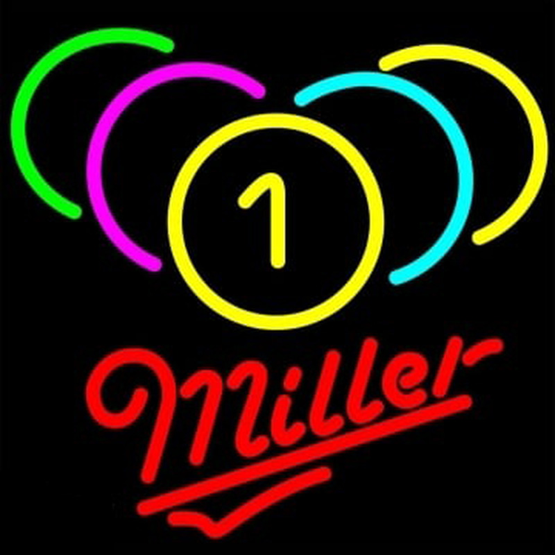 Miller Billiards Rack Pool Enseigne Néon