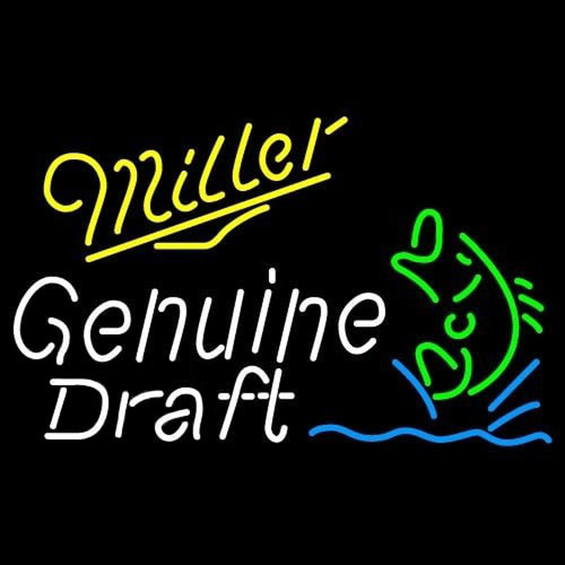 Miller Genuine Draft Blinking Fish Beer Sign Enseigne Néon