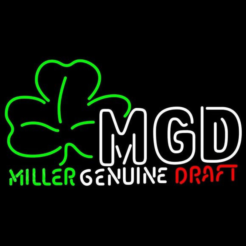 Miller Genuine Draft Shamrock Beer Sign Enseigne Néon