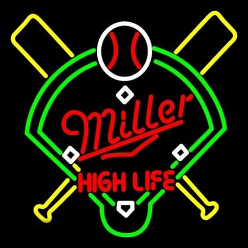 Miller High Life Baseball Enseigne Néon