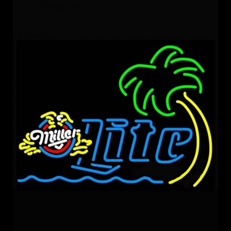 Miller Lite Eagle Palm Tree With Wave Enseigne Néon