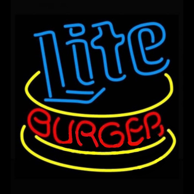 Miller Lite Hamburger Enseigne Néon