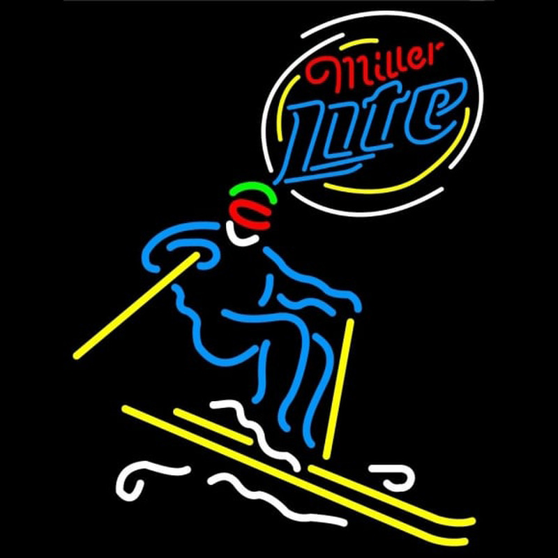 Miller Lite Skier Enseigne Néon