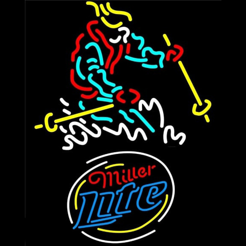 Miller Lite Skier Logo Enseigne Néon