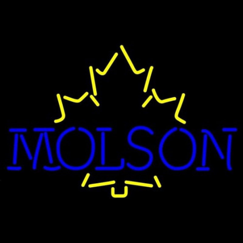 Molson Yellow Maple Leaf Enseigne Néon