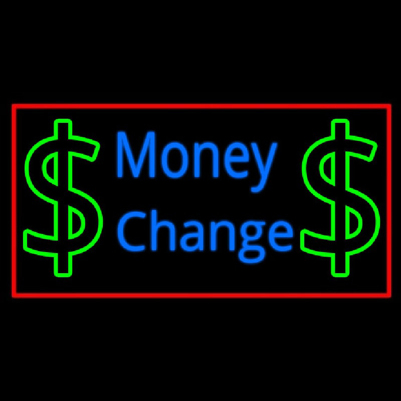Money Change With Dollar Logo Enseigne Néon