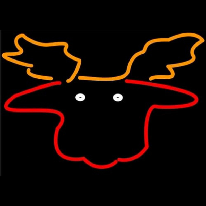 Moose Head with Logo Enseigne Néon