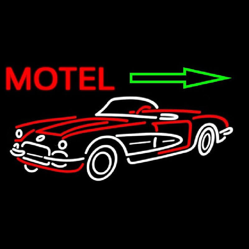 Motel Arrow With Car Logo Enseigne Néon
