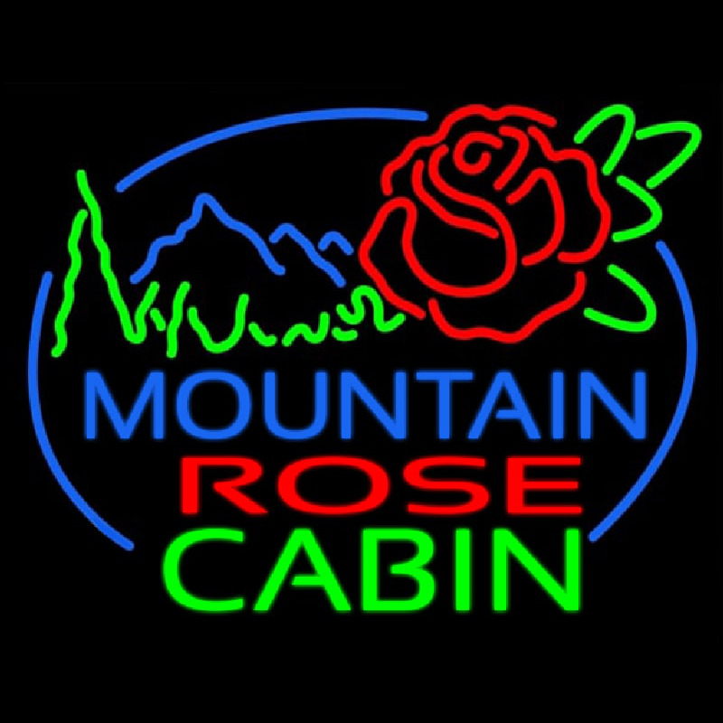 Mountain Rose Cabin Enseigne Néon