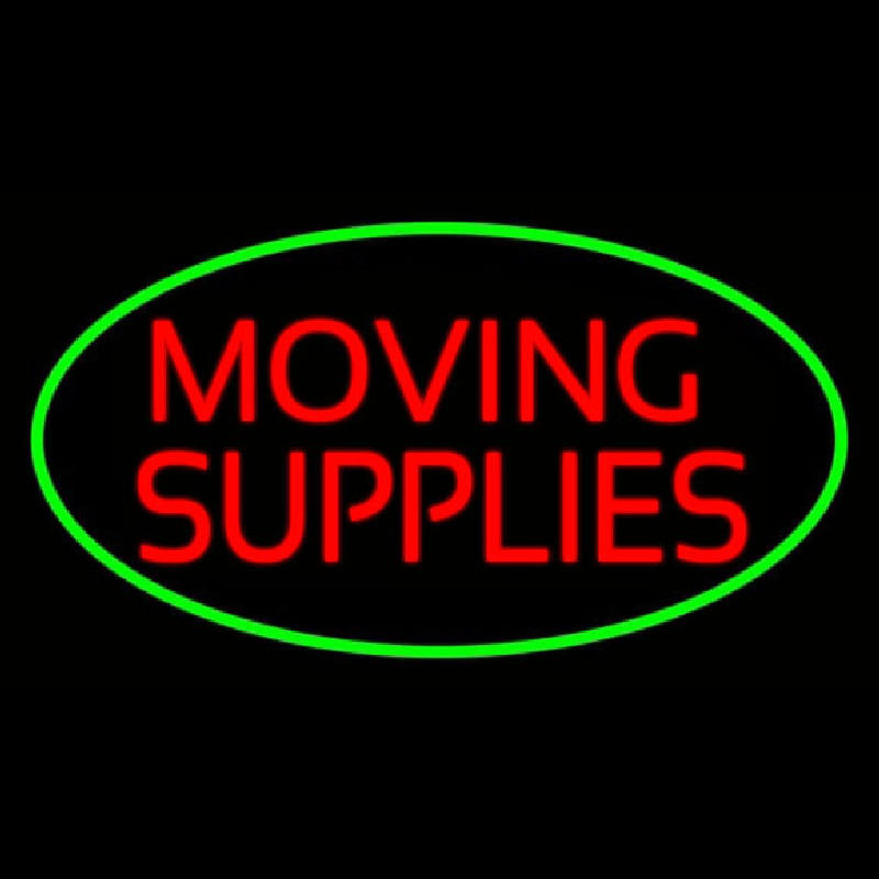 Moving Supplies Oval Green Enseigne Néon