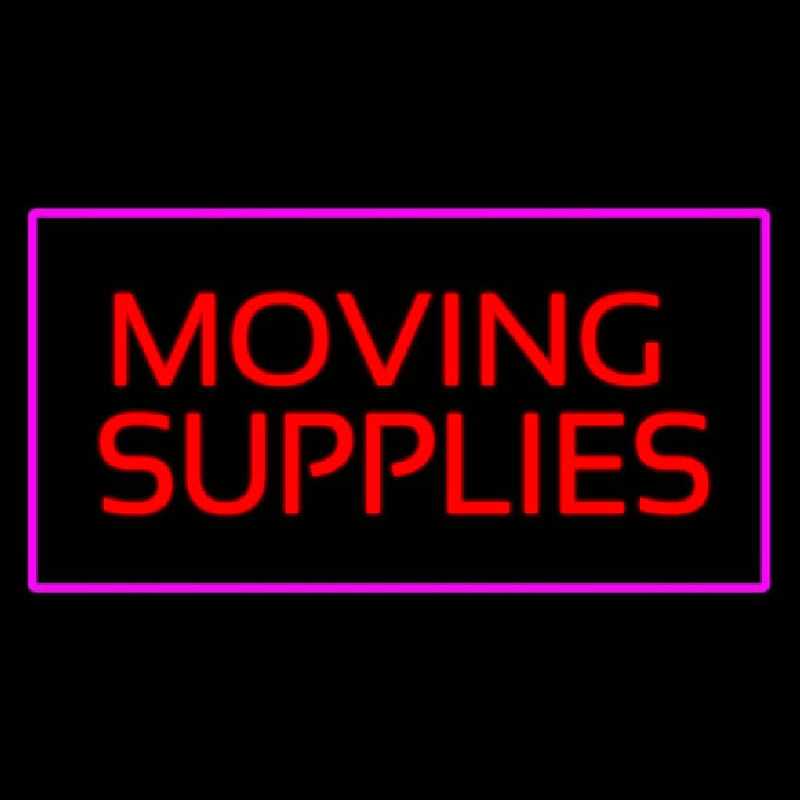 Moving Supplies Rectangle Purple Enseigne Néon