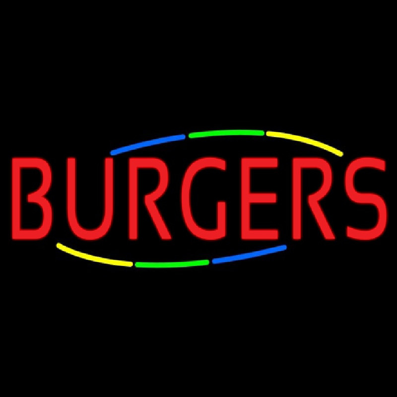 Multi Colored Burgers Enseigne Néon