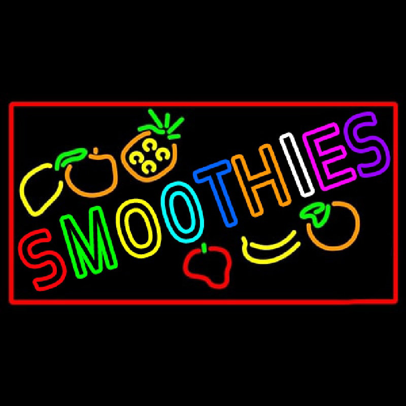 Multi Colored Double Stroke Smoothies Enseigne Néon