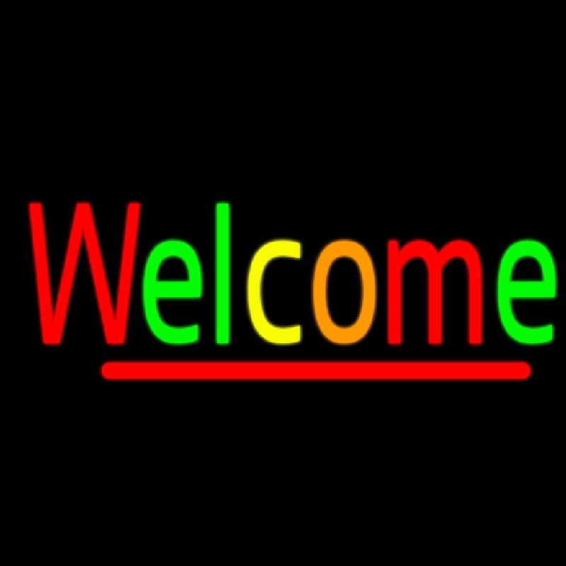 Multi Colored Welcome Enseigne Néon