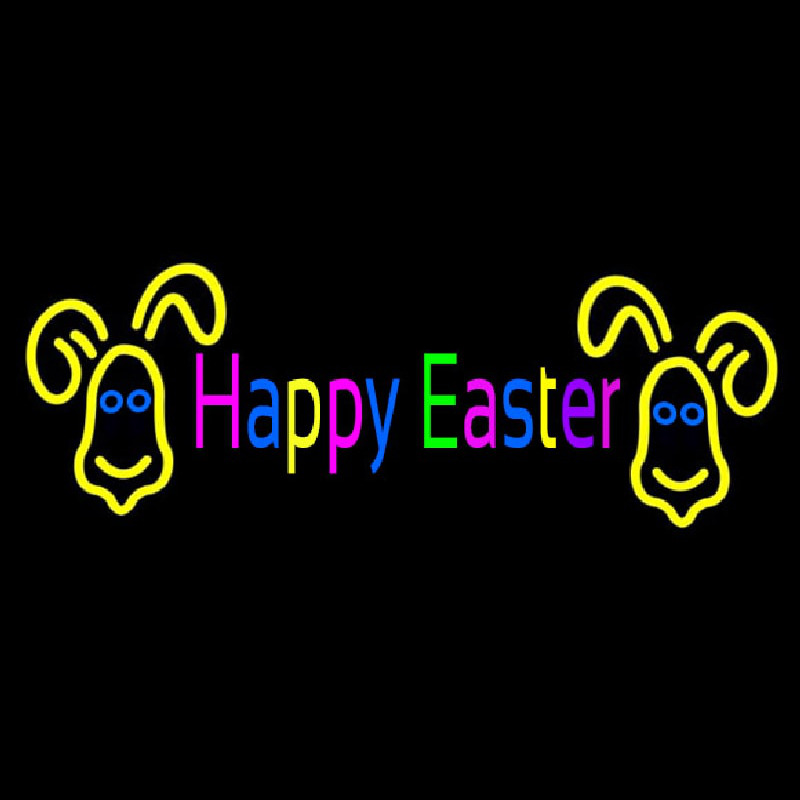 Multicolor Happy Easter Enseigne Néon