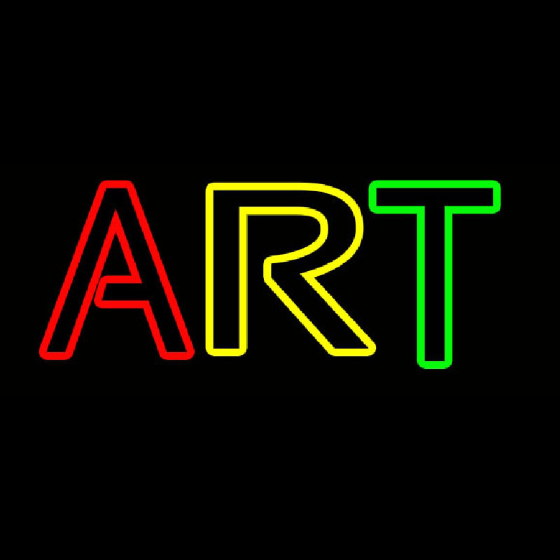 Multicolored Double Stroke Art 1 Enseigne Néon
